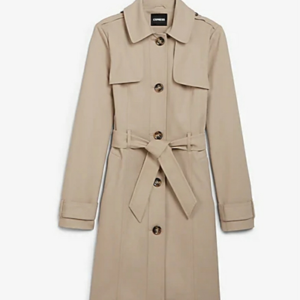 Express Front Button Trench Coat NWT